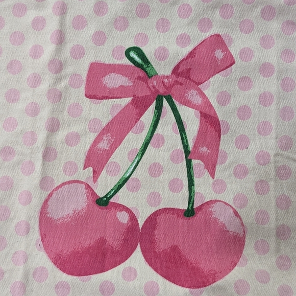 Chic Pink Cherry Tote Bag - Picture 3 of 4